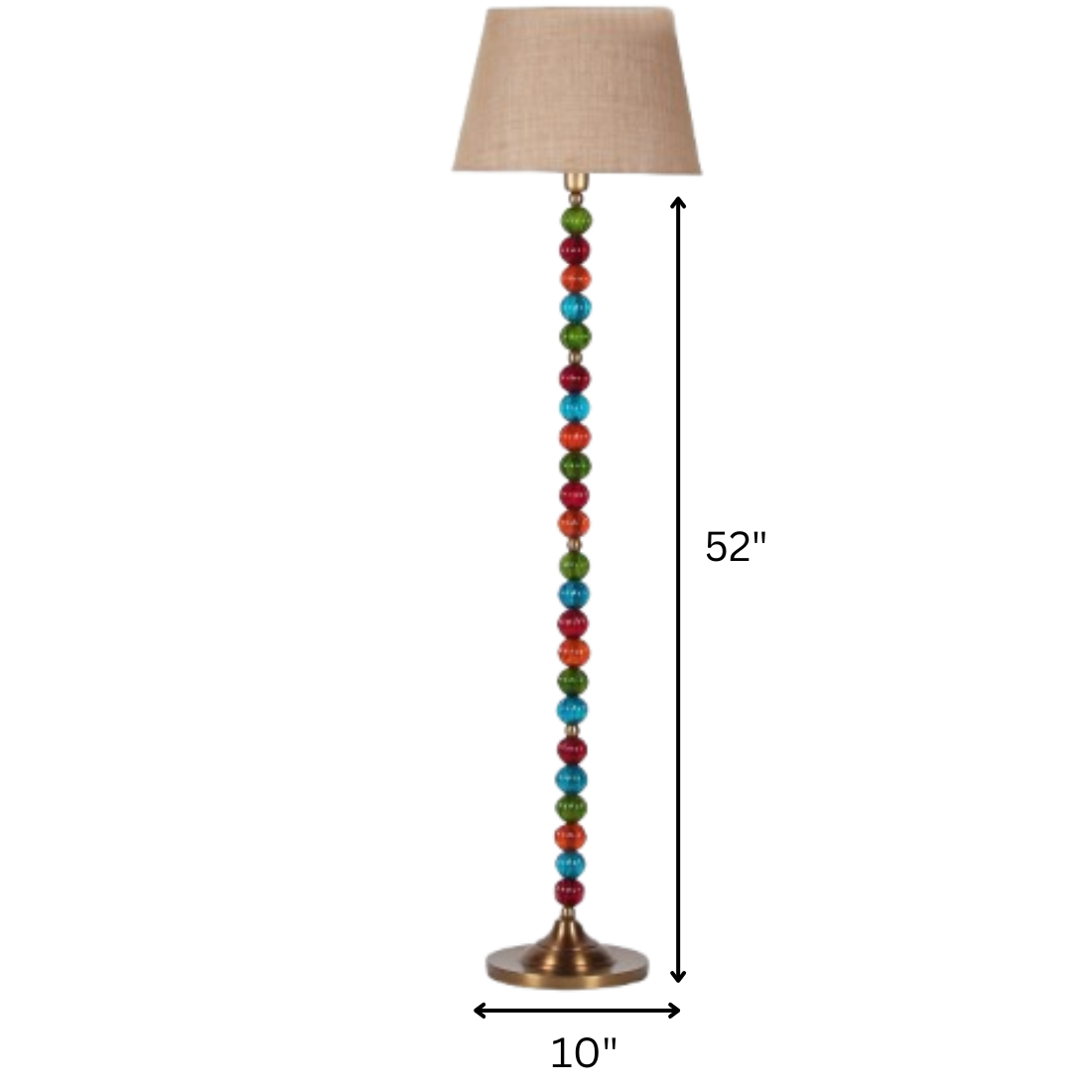 Ujjala Glass Beads Club Floor Lamp With Fabric Lamphsade