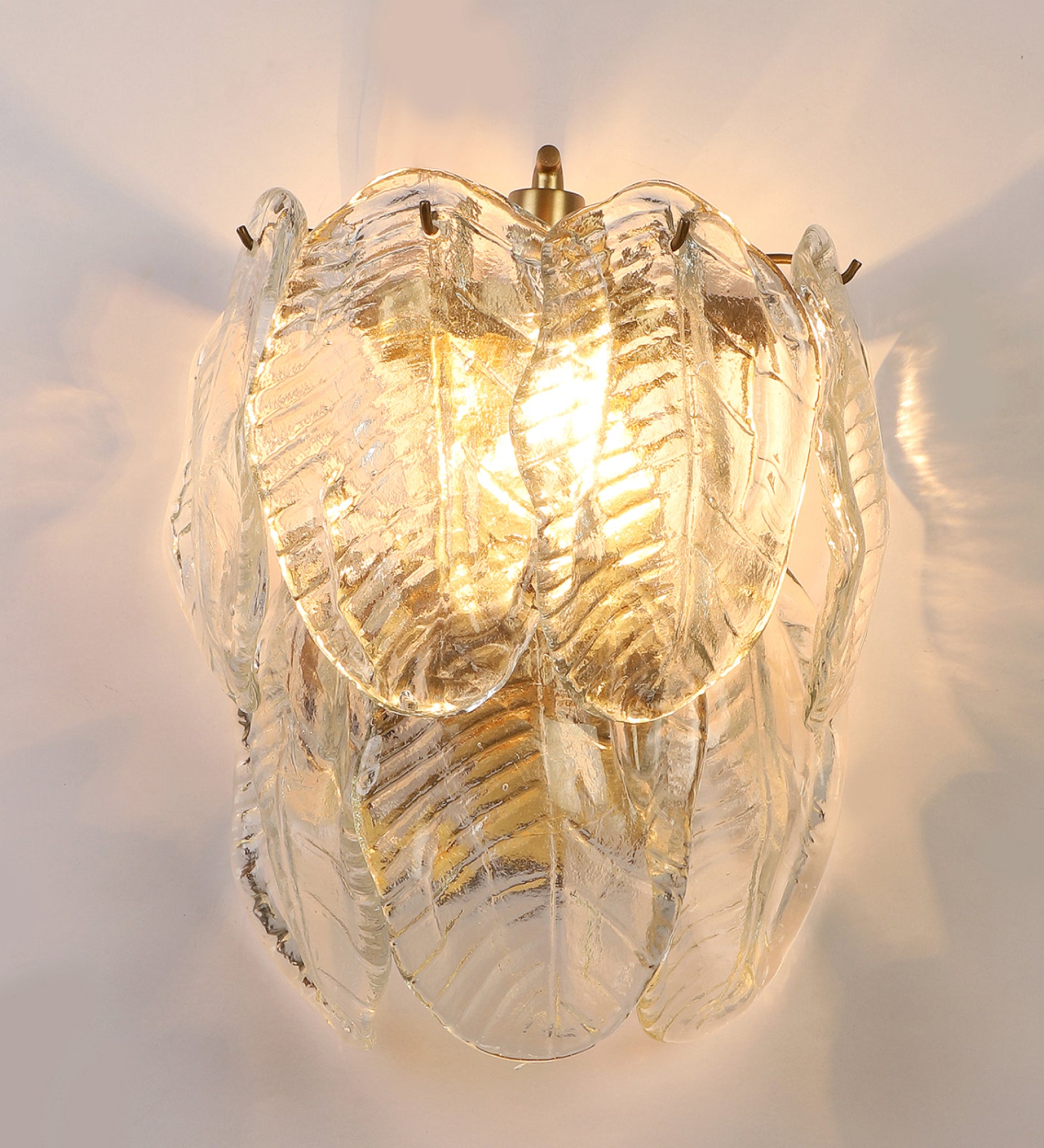 Glass Leaf Design Up Wall Light